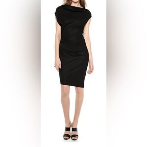 Helmet Lang Black Asymmetrical Dress